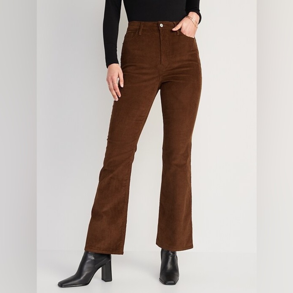 Higher High-Waisted Flare Corduroy Pants